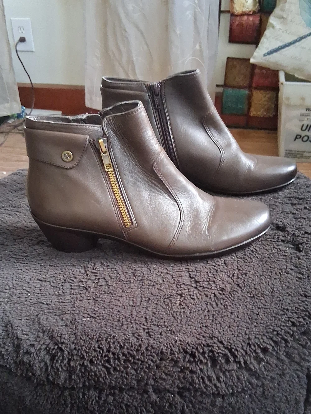 Women’s Brown Leather Ankle Booties N5 Comfort